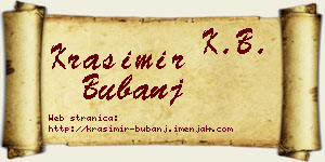 Krasimir Bubanj vizit kartica